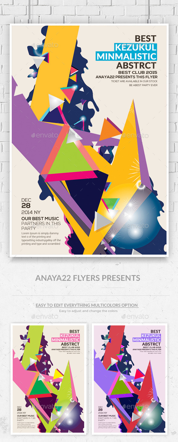 Minimal Abstract Flyer Templates - Clubs & Parties Events
