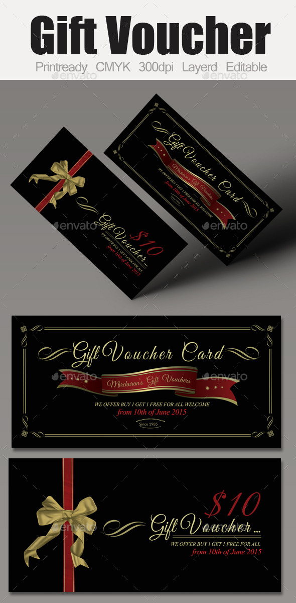Multi Use Business Gift Voucher - Cards & Invites Print Templates