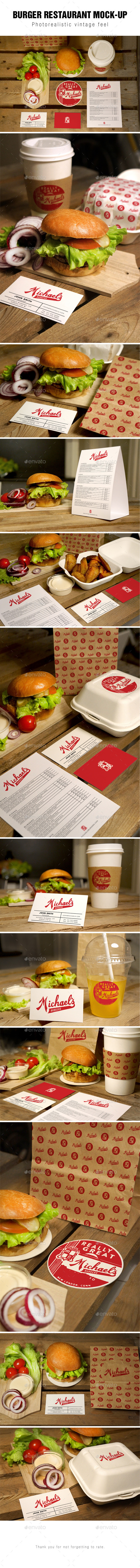 Burger Restaurant Mockup - Product Mock-Ups Graphics