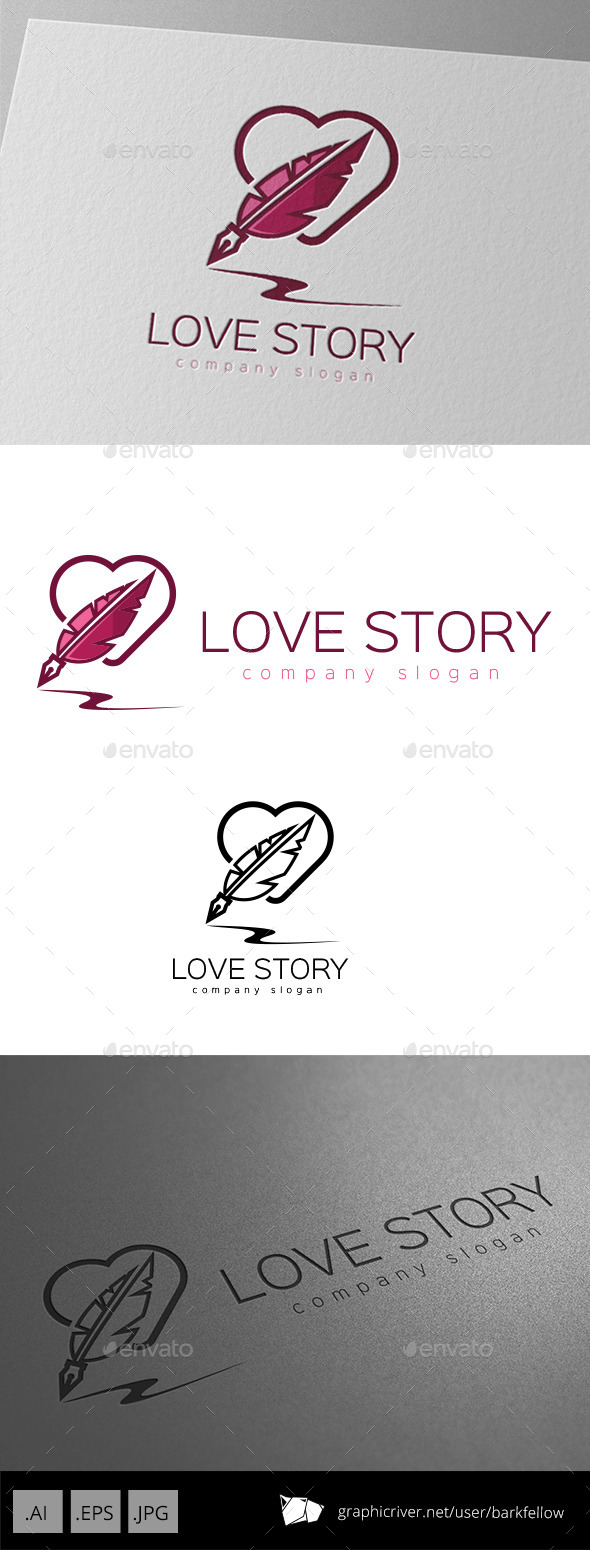 Love Story Writer Logo - Symbols Logo Templates