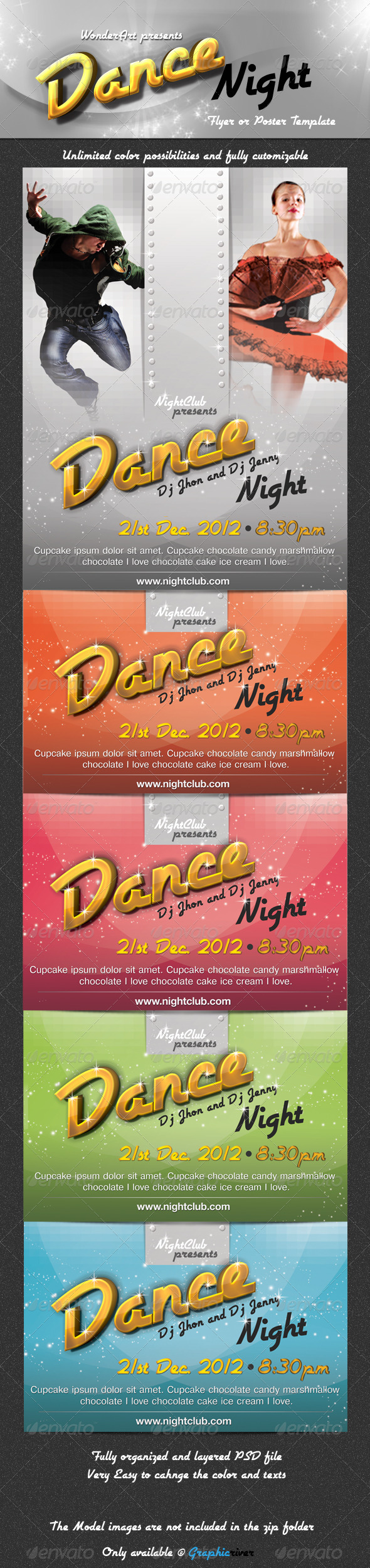 Dance Night Flyer/Poster Template - Clubs & Parties Events