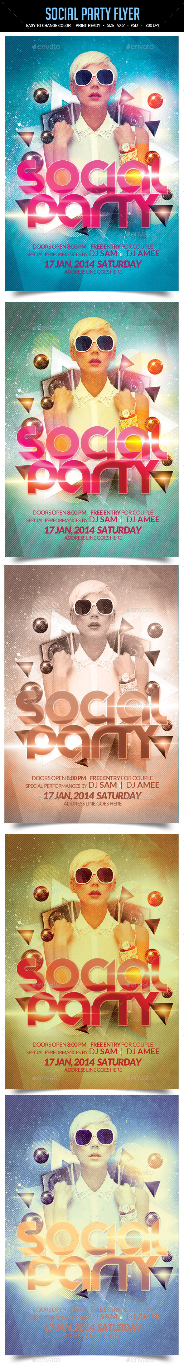 Social Party Flyer - Clubs & Parties Events