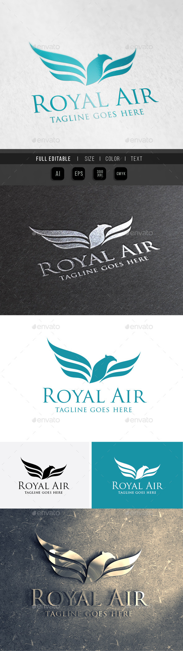 Eagle King - Royal Air - Animals Logo Templates