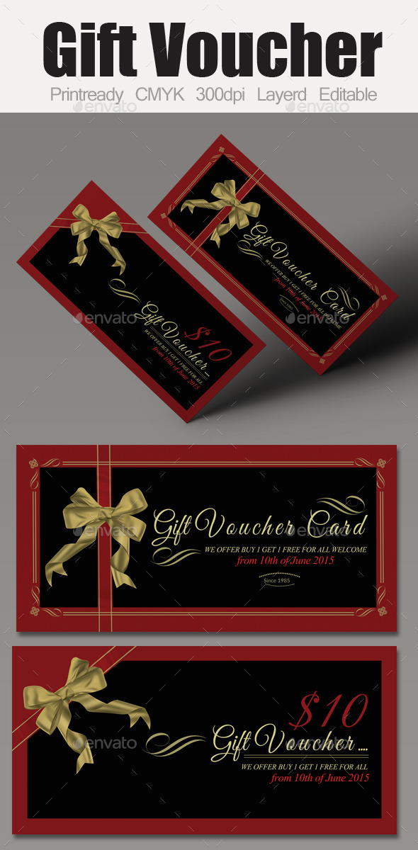 Multi Use Business Gift Voucher - Cards & Invites Print Templates