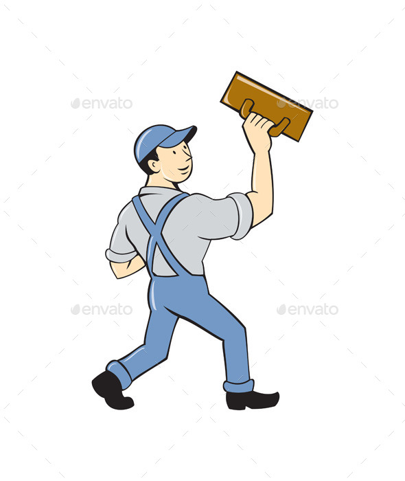 Plasterer Masonry Trowel Cartoon - People Characters