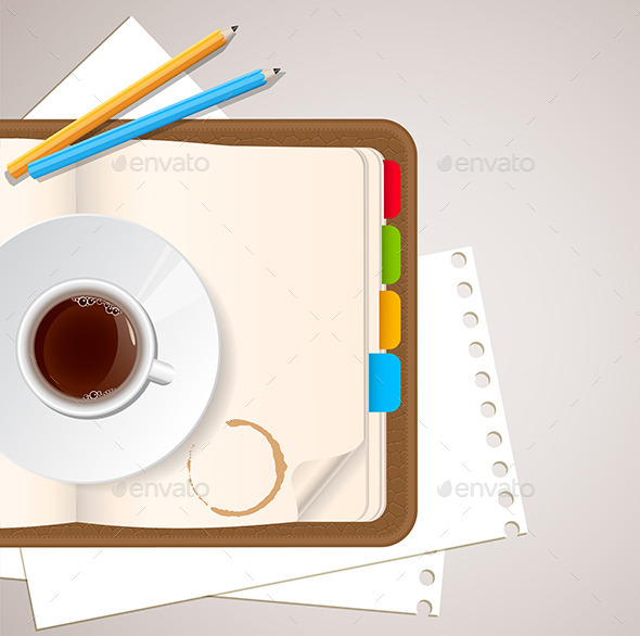 Notebook and Coffee - Backgrounds Business
