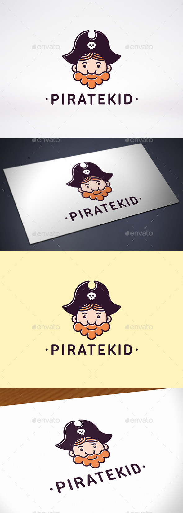 Pirate Kid Face Logo Template - Humans Logo Templates