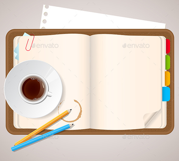 Notebook and Coffee Cup - Backgrounds Business