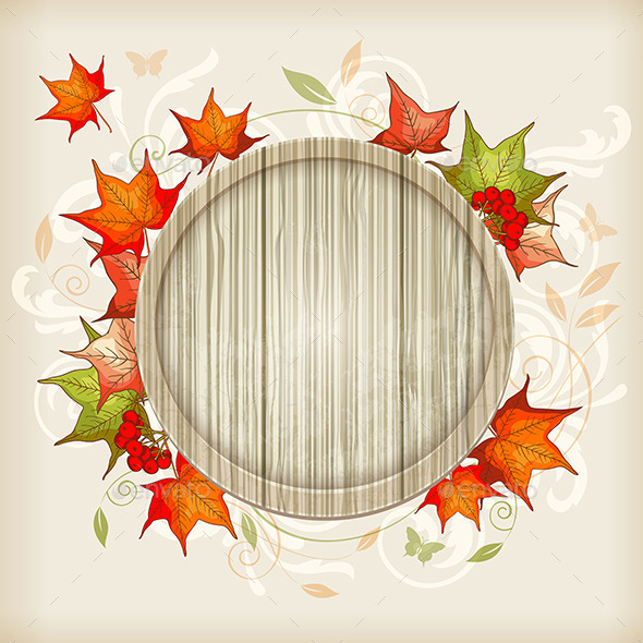 Autumn Background with Maple Leaves - Seasons Nature