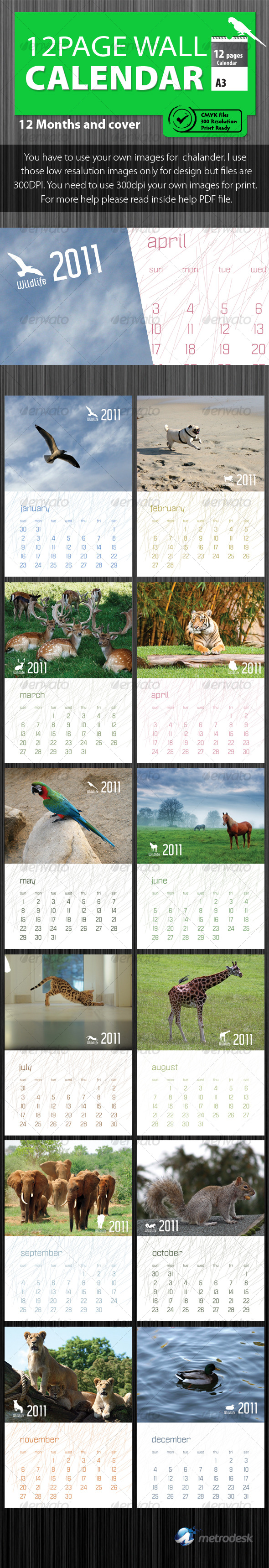 Wildlife Calendar 2011 [ 12 pages ]
