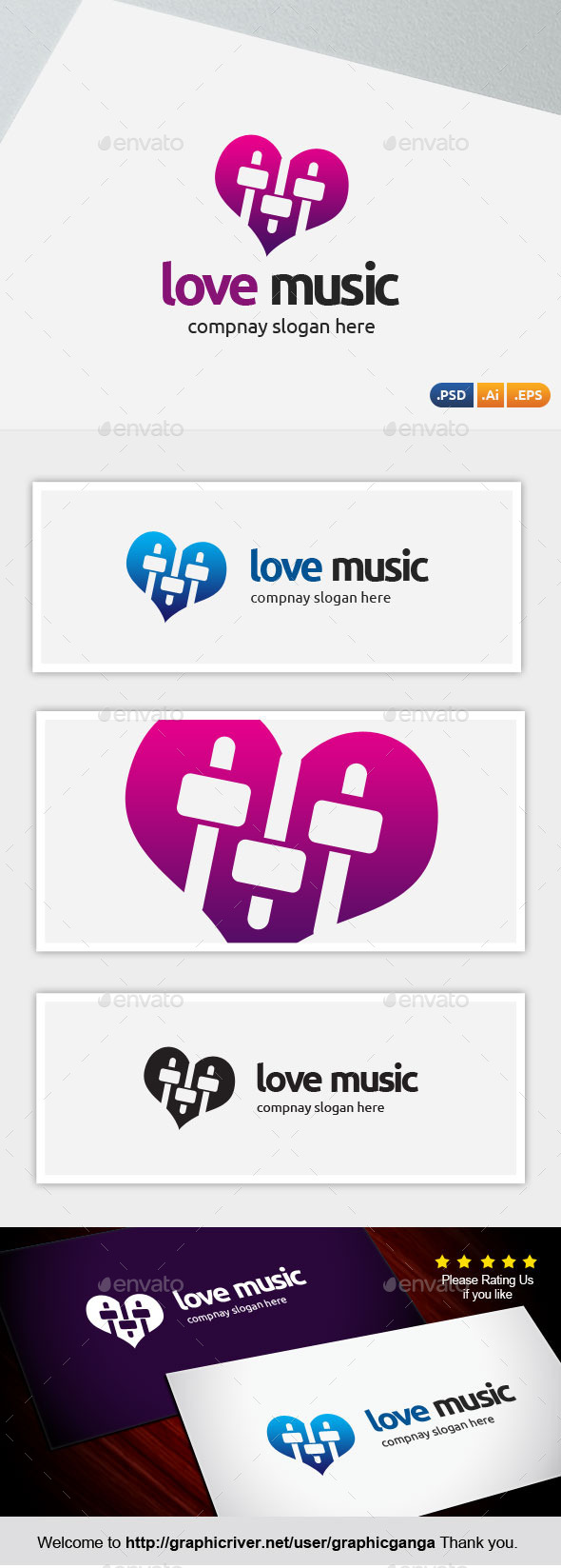 Love Music - Abstract Logo Templates