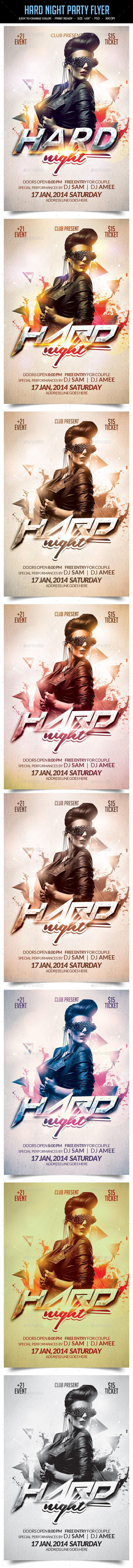Hard Night Party Flyer - Clubs & Parties Events