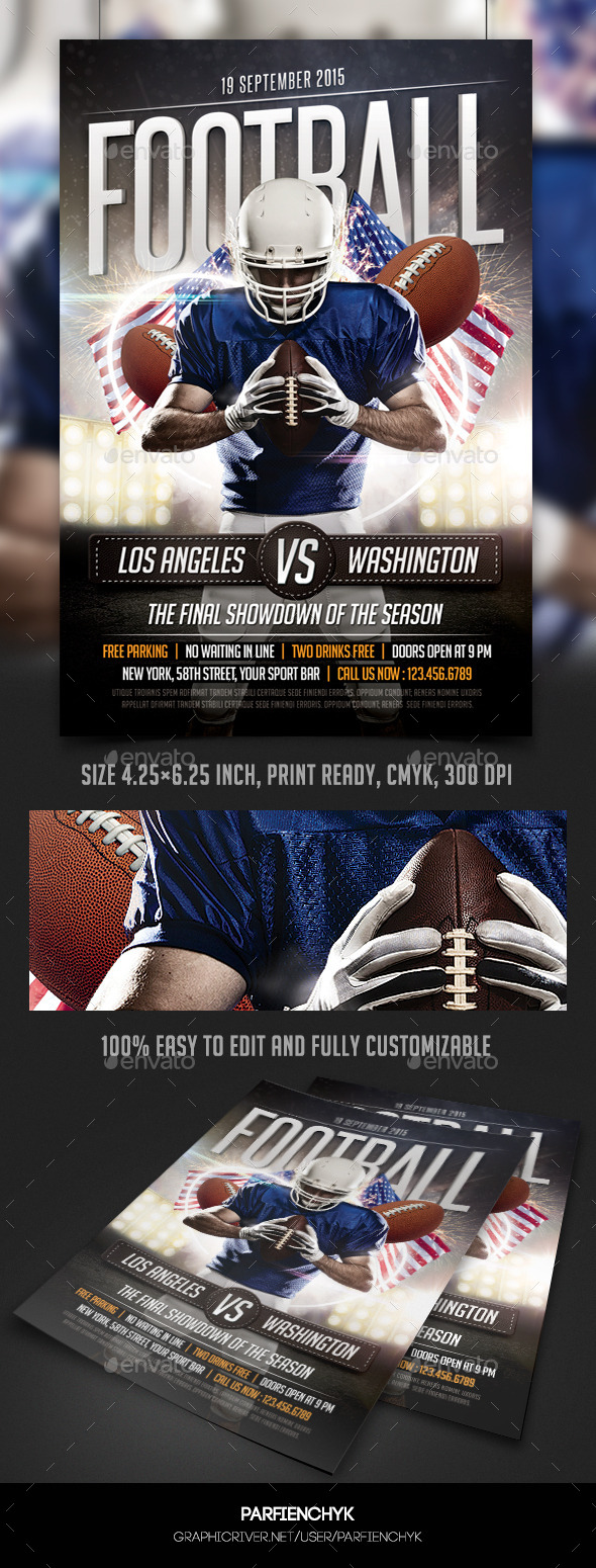 Football Game Flyer Template - Sports Events