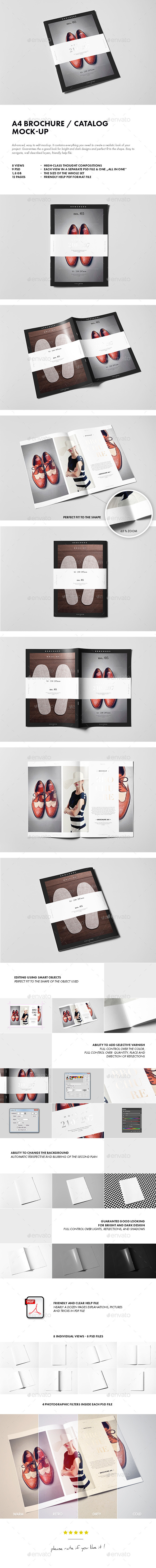 A4 Brochure / Catalog / Booklet Mock-up - Brochures Print