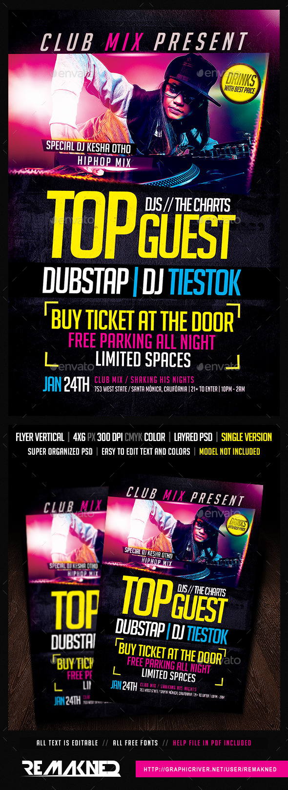 Top Guest DJS | Flyer Template PSD - Clubs & Parties Events