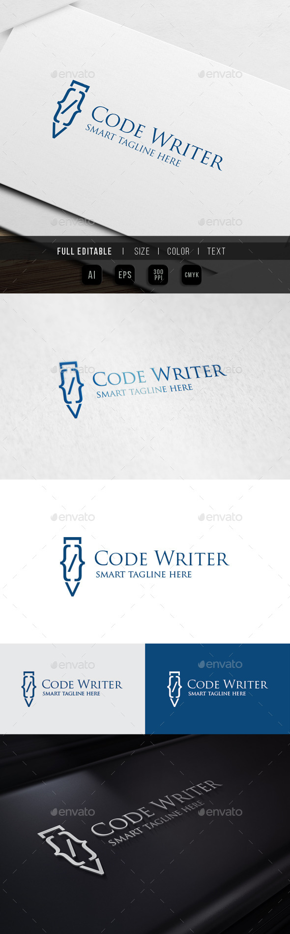 Pen Code - Coding Turorial - Abstract Logo Templates