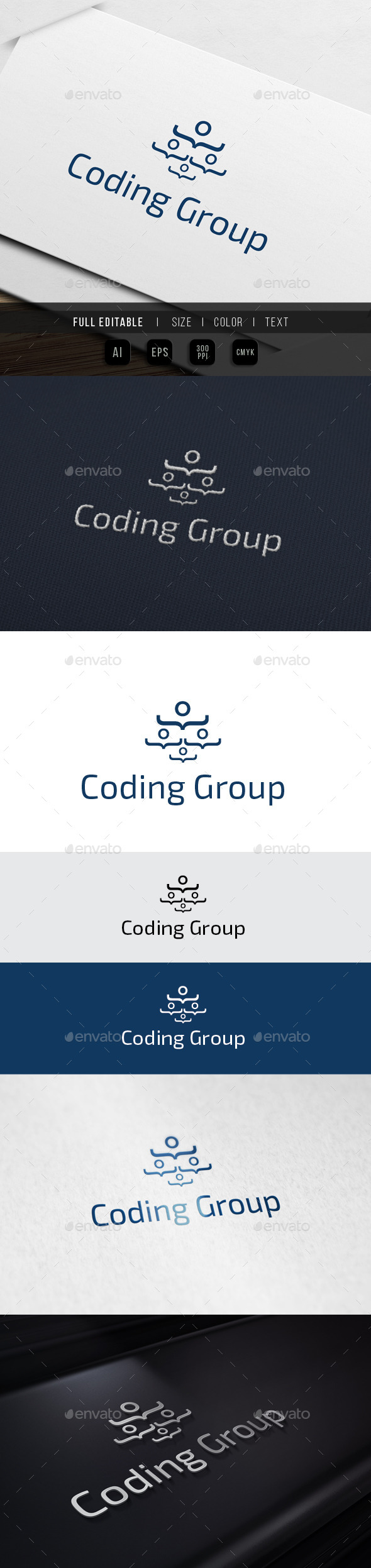 Coding Group - Geek Chat - Humans Logo Templates