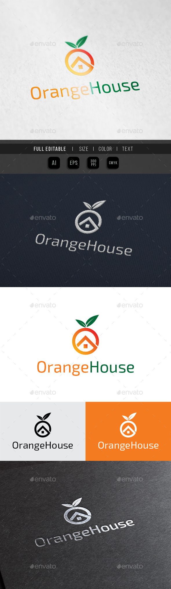 Orange House - Fruit Juice shop - Buildings Logo Templates