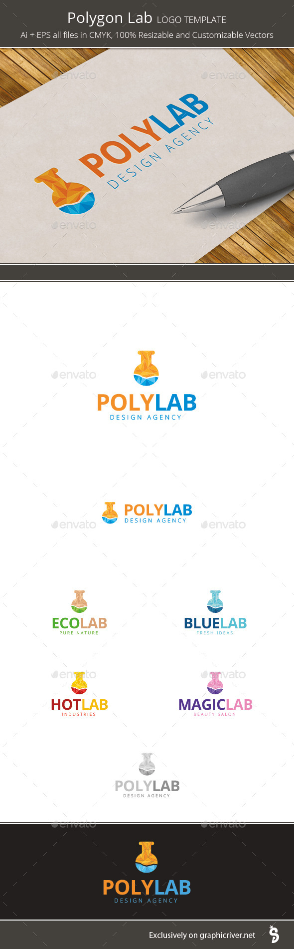 Polygon Lab - Logo Template - Vector Abstract