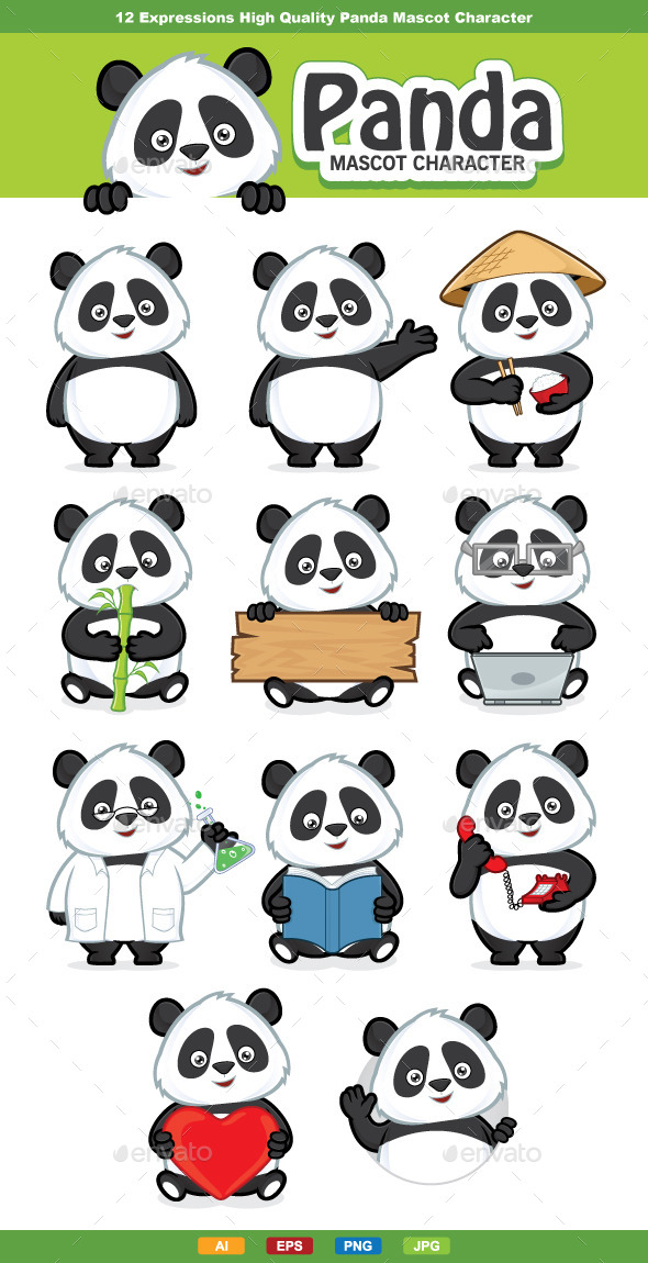 Panda Mascot Character - Animals Characters