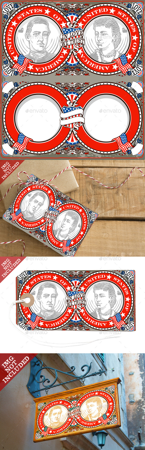 American Vintage Patriot Wedding Invite - Weddings Seasons/Holidays