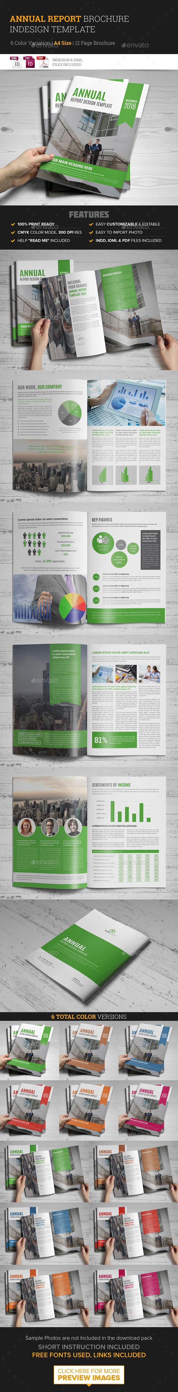 Annual Report Brochure Indesign Template - Corporate Brochures