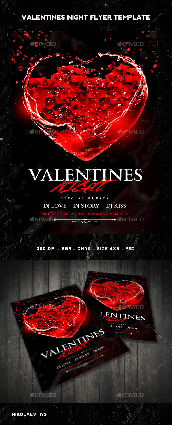 Valentines Night Flyer - Clubs & Parties Events