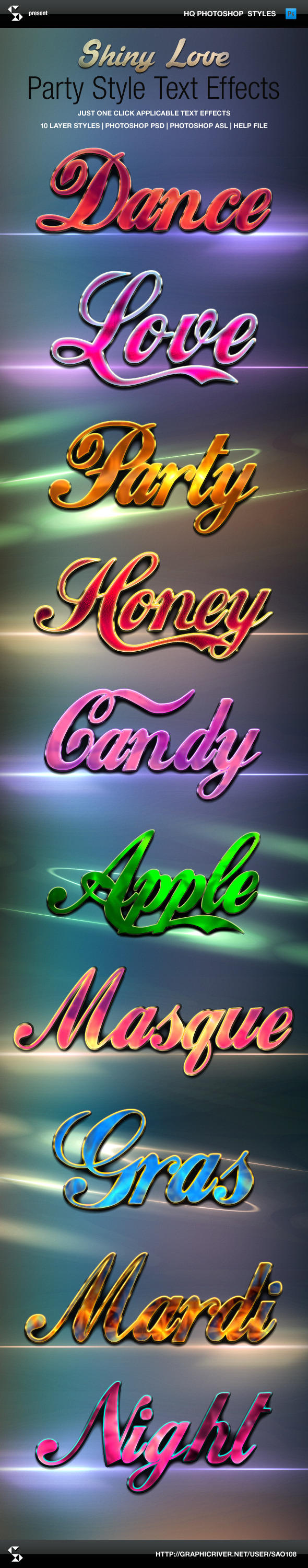 Shiny Love Party Style Text Effects - Text Effects Styles
