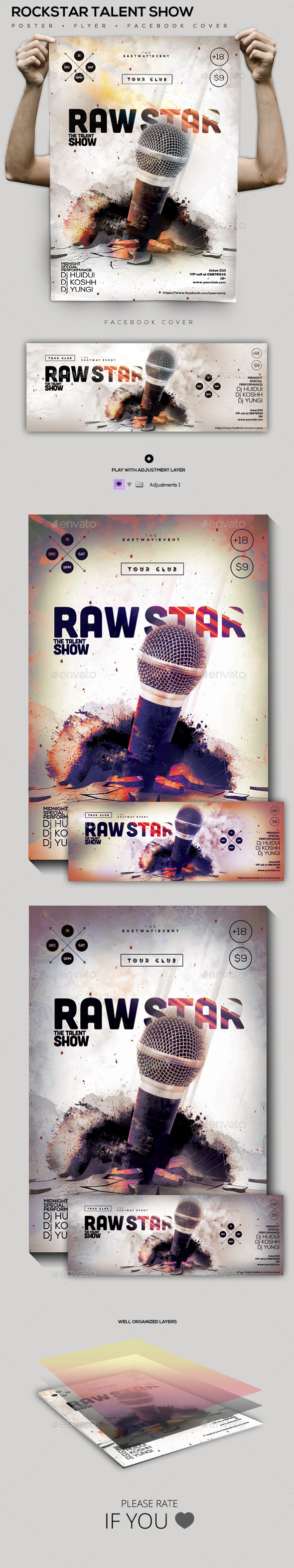 Rock-Star Talent Poster/Facebook Cover - Concerts Events