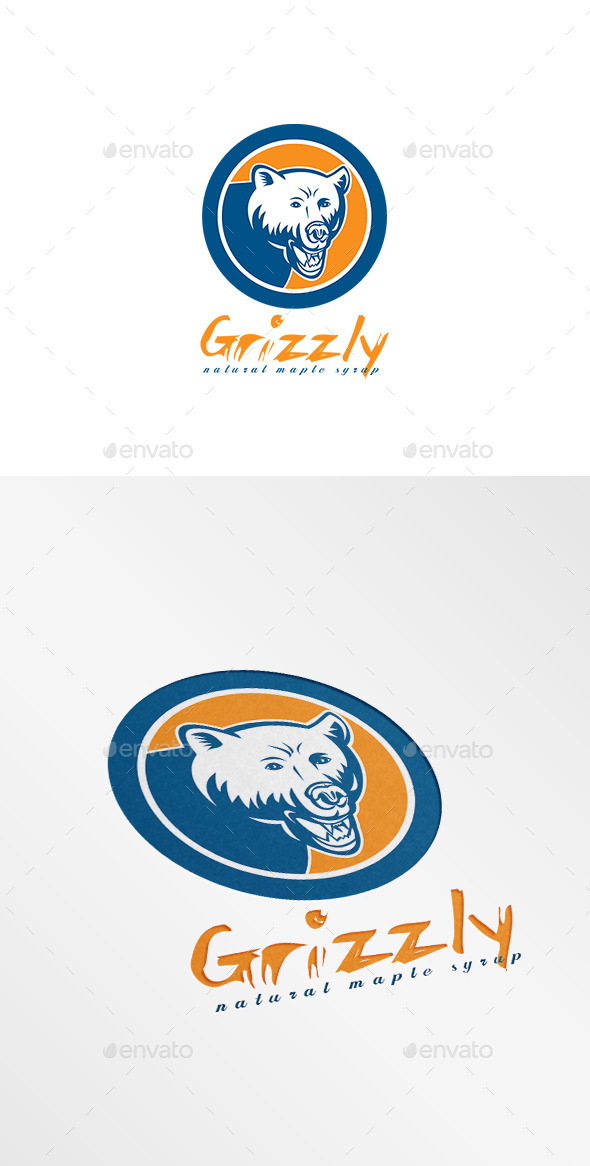 Grizzly Natural Maple Syrup Logo - Animals Logo Templates