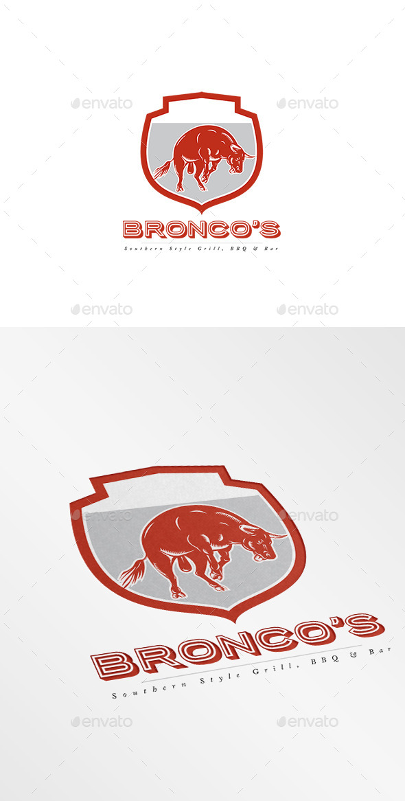 Bronco's Southern Bar and Grill Logo - Animals Logo Templates