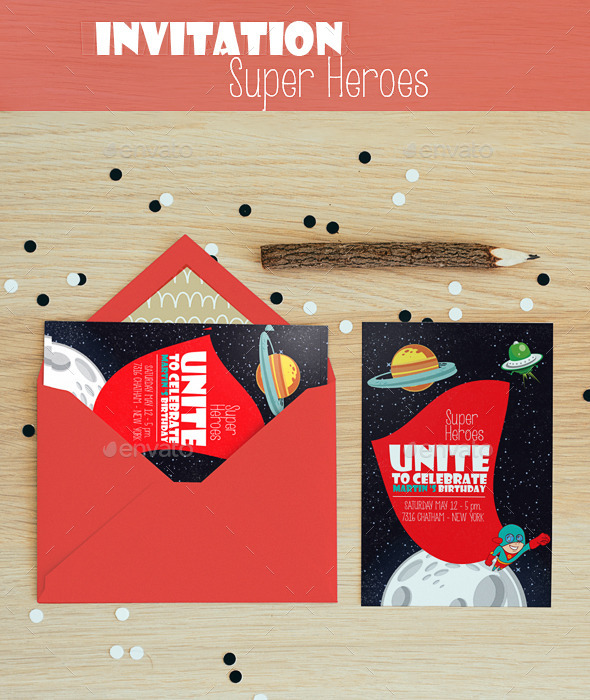 Invitation super heroe - Invitations Cards & Invites