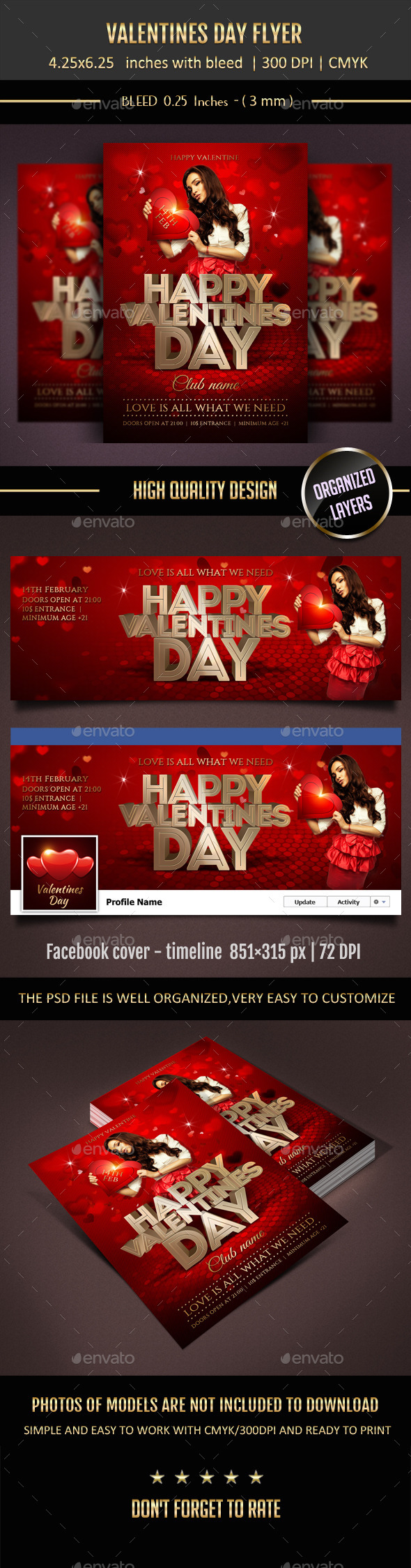 Valentines Day Flyer + Facebook Cover