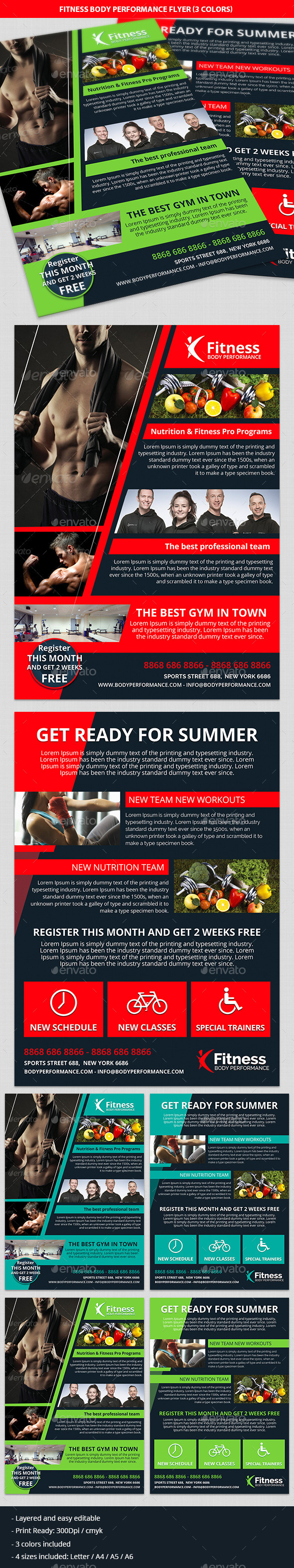 Fitness, Gym & Body Performance Business Flyer - Commerce Flyers