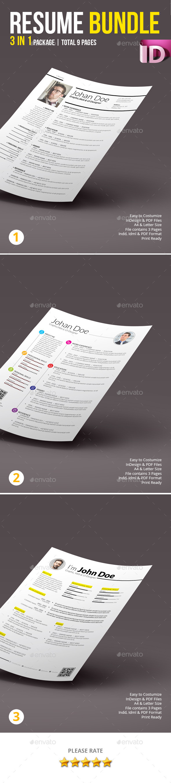 Resume Bundle 01 - Resumes Stationery