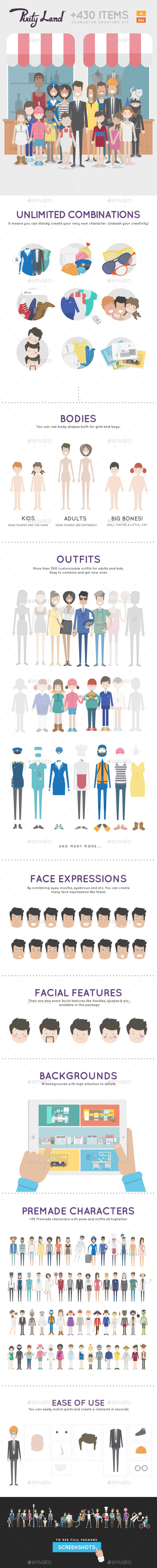 Pixity Character Creator Kit - People Characters