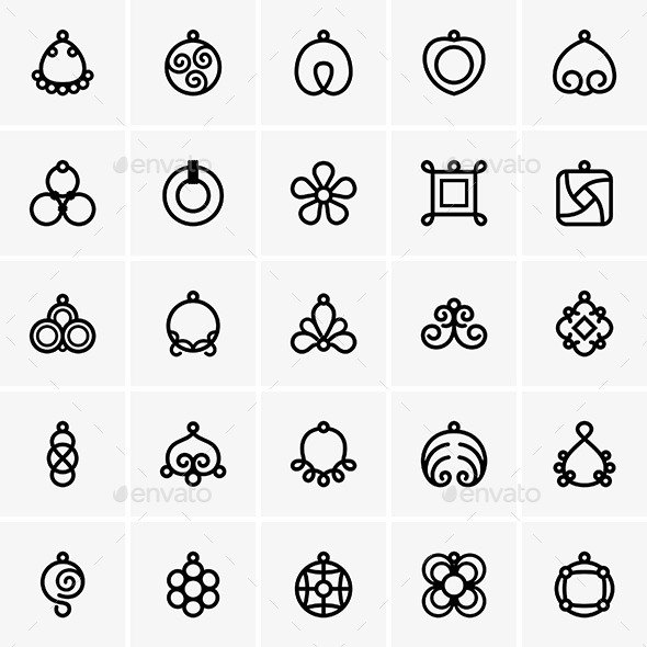 Bijouterie Icons - Decorative Symbols Decorative