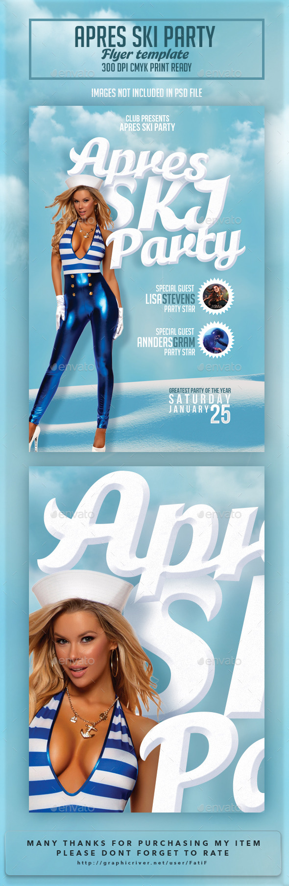 Apres Ski Party Flyer Template - Clubs & Parties Events