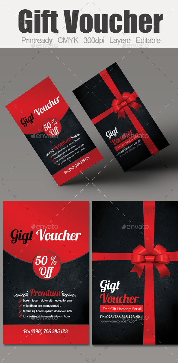 Multi Use Business Gift Voucher - Cards & Invites Print Templates