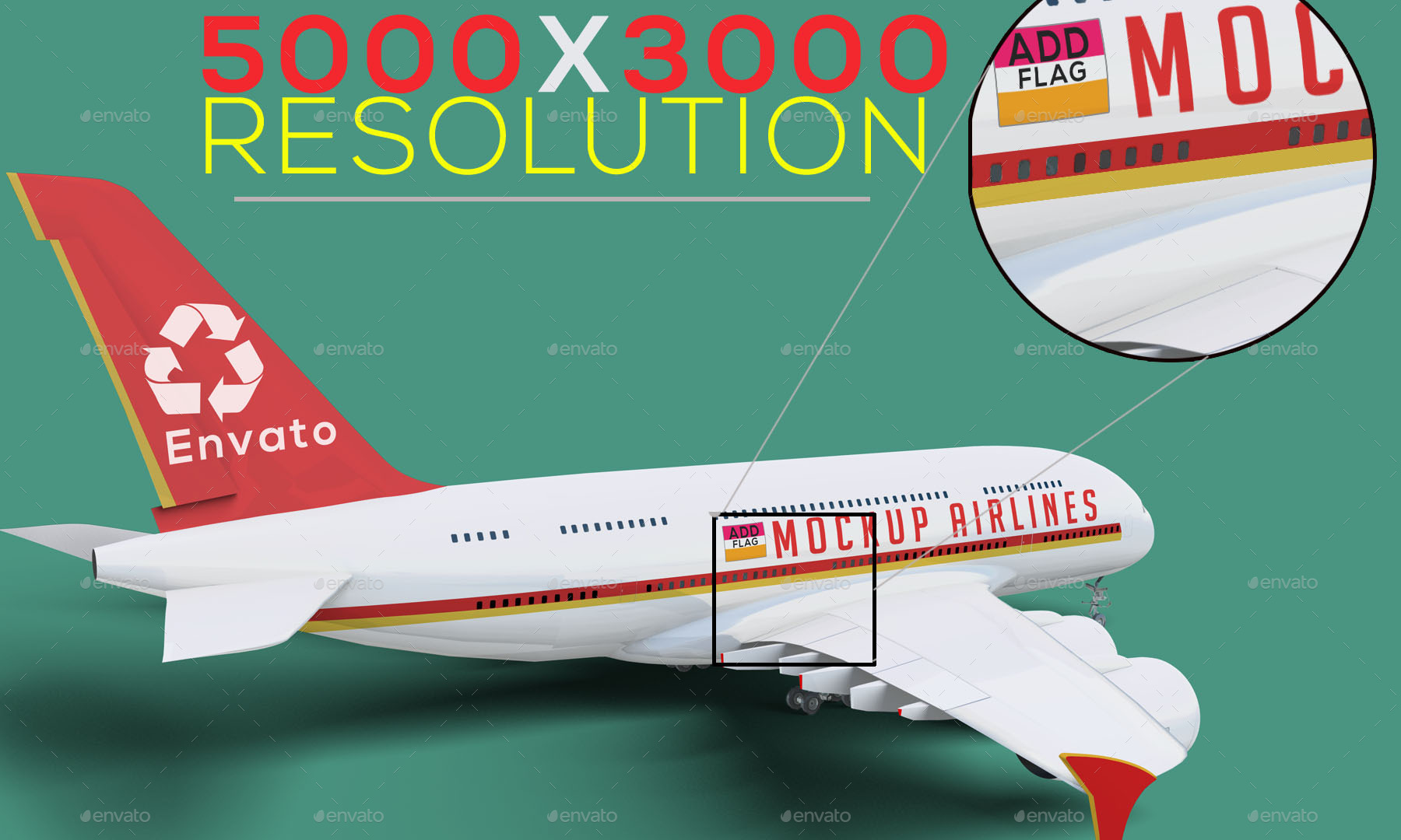 Download Airplane Advertising Mockup 02 - A380 by Njanimator | GraphicRiver