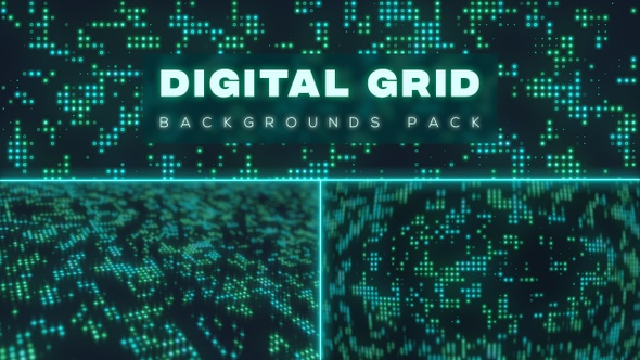 Digital Glowing Dots Grid Backgrounds