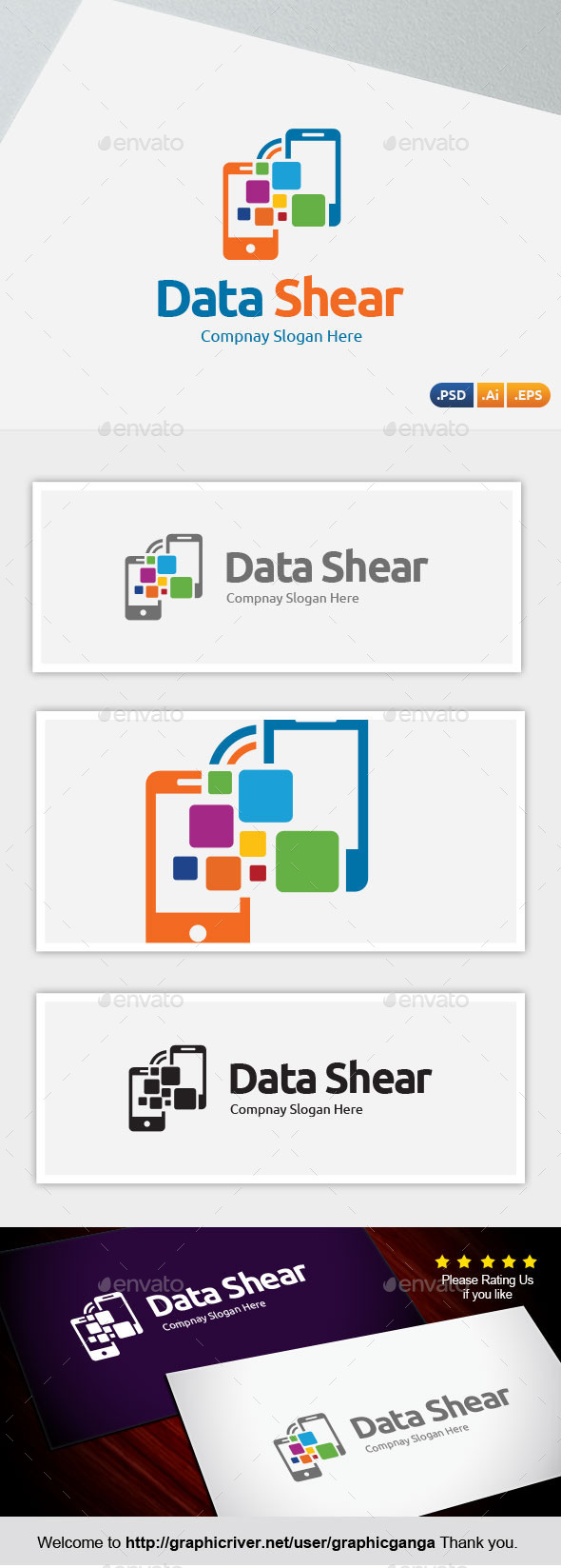 Data Shear - Abstract Logo Templates