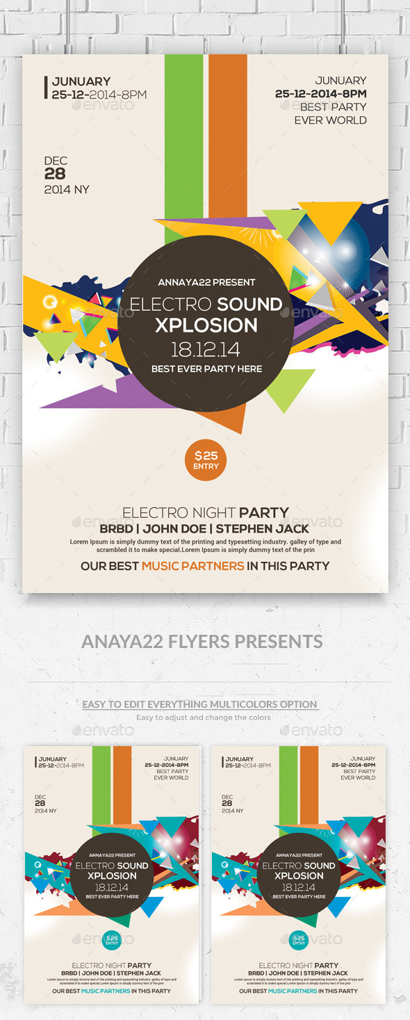 Minimal Abstract Flyer Templates - Clubs & Parties Events