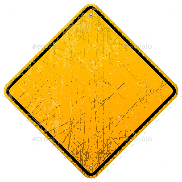 Rusty Yellow Sign - Decorative Symbols Decorative