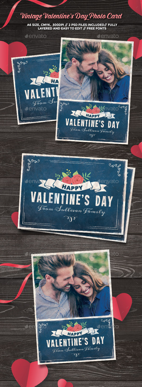Vintage Valentine’s Day Photo Card - Greeting Cards Cards & Invites