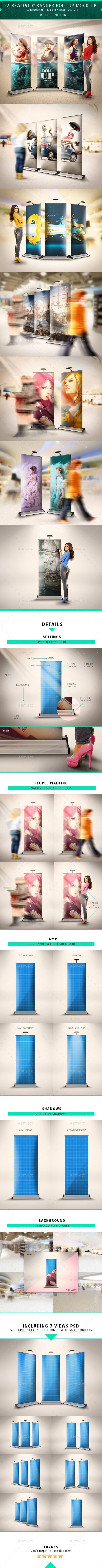 Realistic Banner Roll-up Mock-up - Signage Print