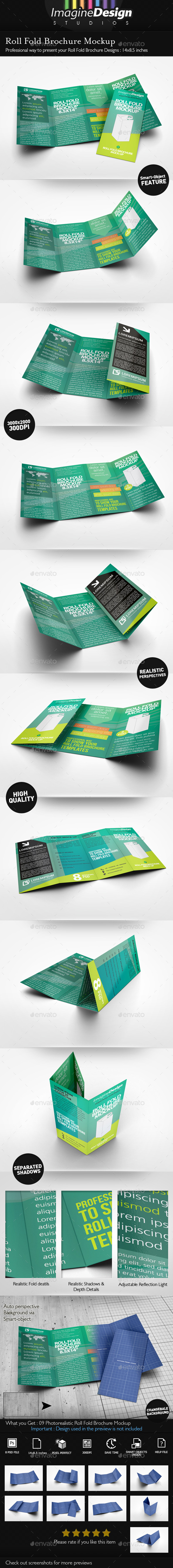 Download Roll Fold Brochure Mockup By Bagera Graphicriver