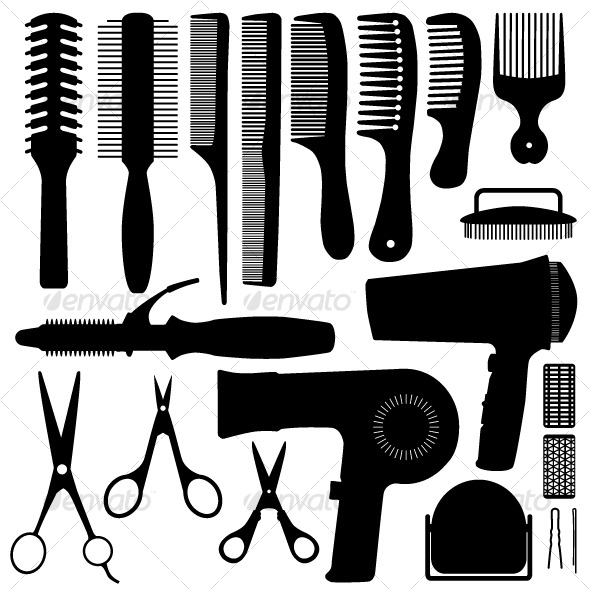 Hair Accessories Silhouette Vector - Man-made Objects Objects