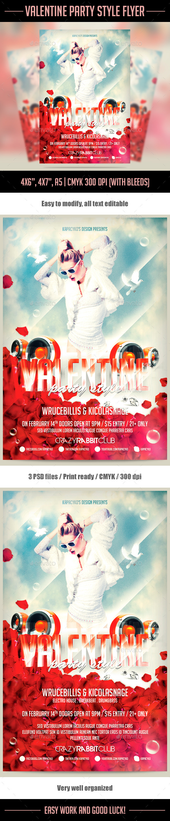 Valentine Party Style Flyer - Holidays Events