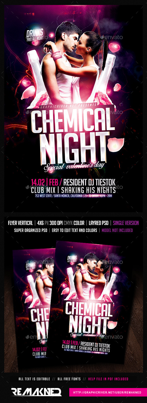 Chemical Night | Flyer Template PSD - Clubs & Parties Events
